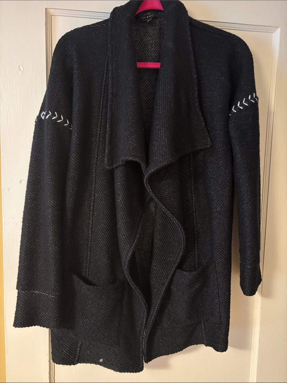 Lucky Brand Shawl Collar Knit Jacket with Pockets